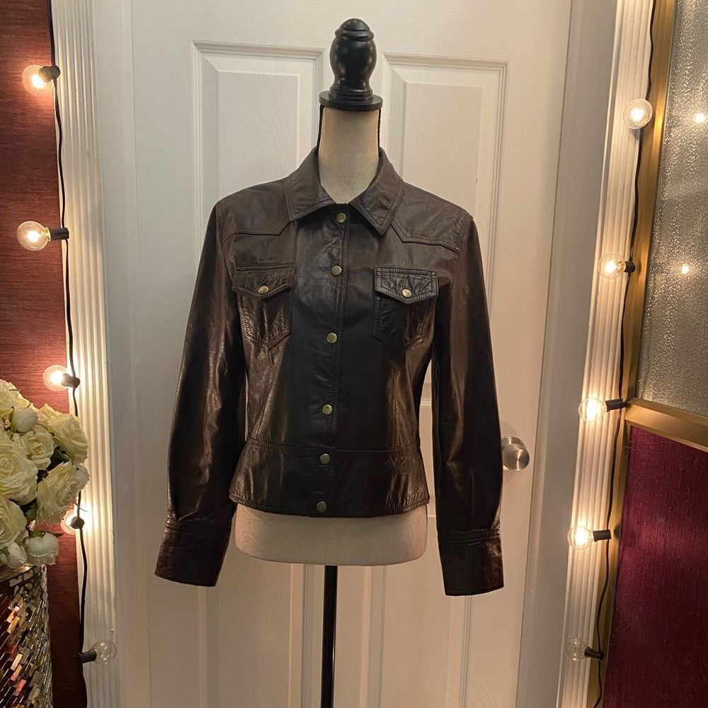 Las Pepas genuine leather jacket, S